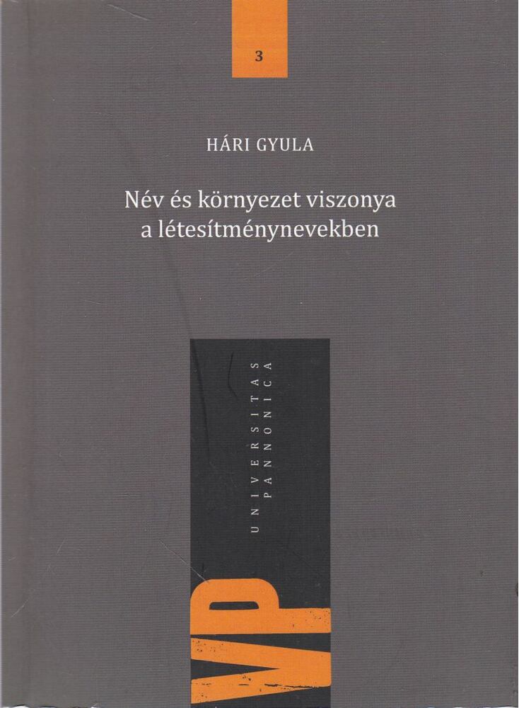 Hári Gyula - Név- és környezet viszonya a létesítménynevekben [antikvár]