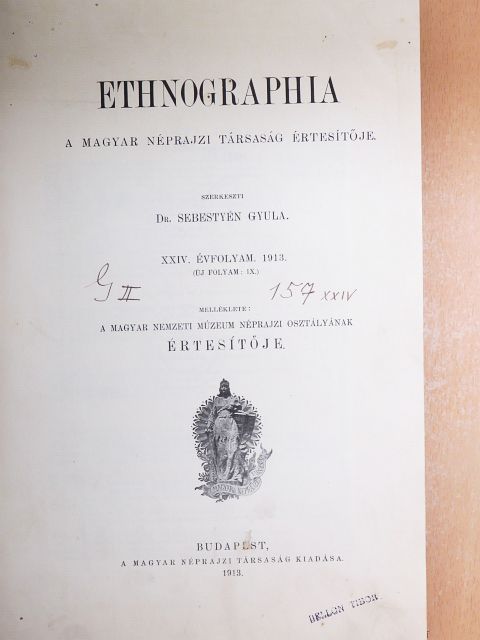 Babinger Ferencz - Ethnographia 1913/1-6. [antikvár]