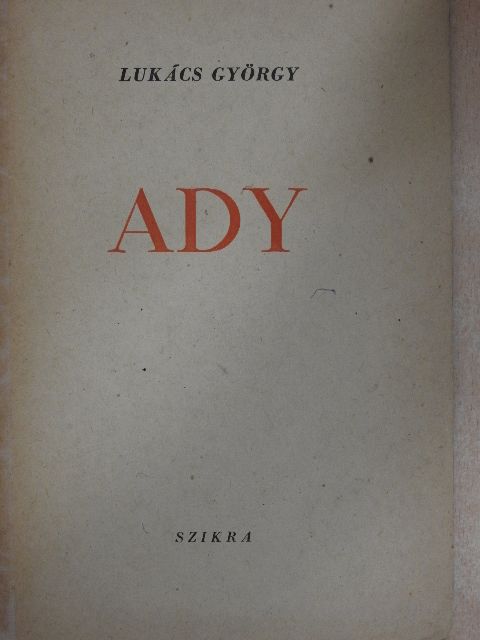 Lukács György - Ady [antikvár]