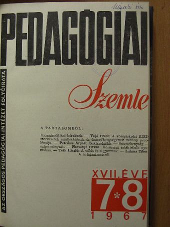 Pedagógiai szemle 1967. július-december (fél évfolyam) [antikvár]