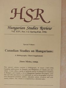 János Miska - Hungarian Studies Review Spring-Fall, 1998 [antikvár]