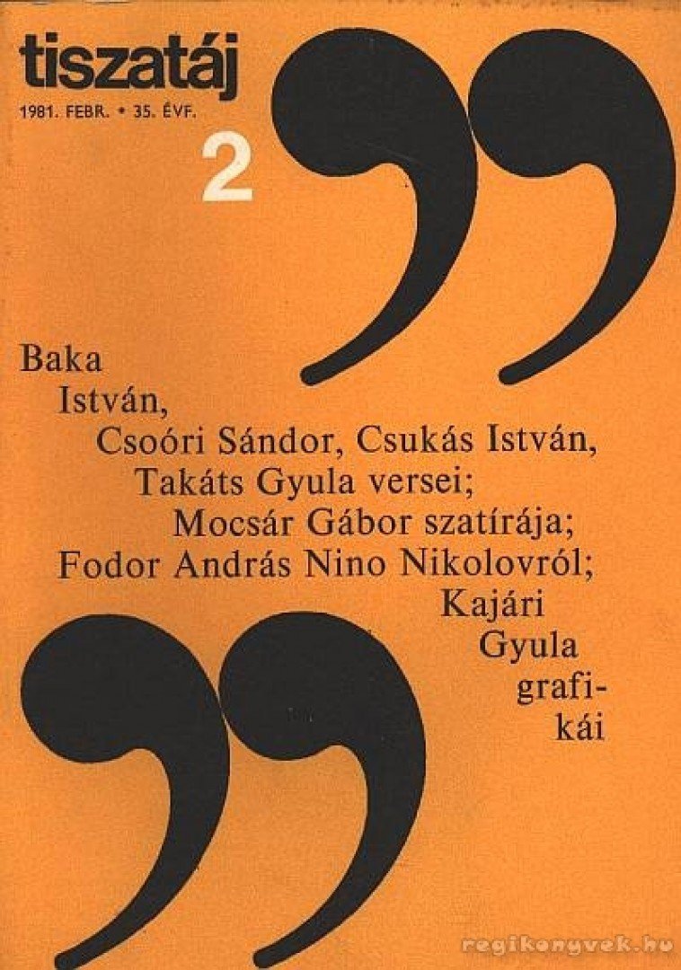 Vörös László - Tiszatáj 1981. febr. 2. szám [antikvár]