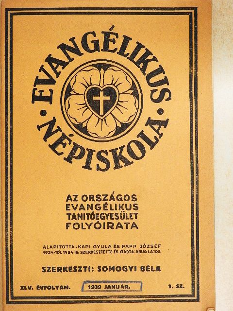 Benedek Vince - Evangélikus Népiskola 1939. január [antikvár]