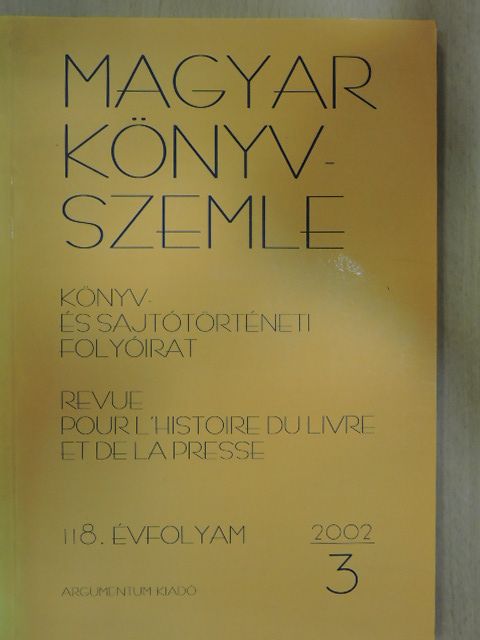 Barlay Ö. Szabolcs - Magyar Könyvszemle 2002/3. [antikvár]