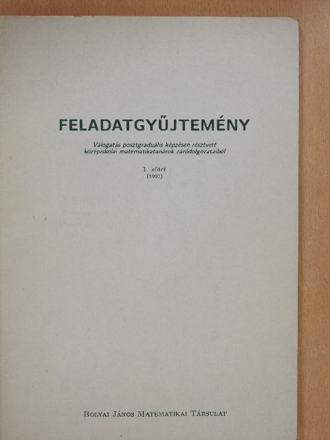Feladatgyűjtemény I. [antikvár]
