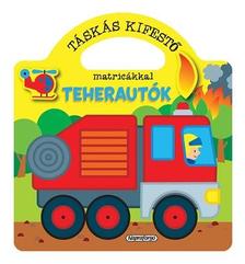 Táskás kifestő matricákkal - Teherautók