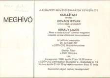 Kovács István színes akvarelljei és Király Lajos "Mese a csoda-kútról" címmel megjelent második verses kötetének bemutatása (meghívó) [antikvár]