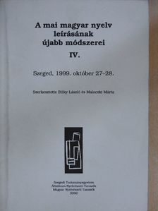 Alberti Gábor - A mai magyar nyelv leírásának újabb módszerei IV. [antikvár]