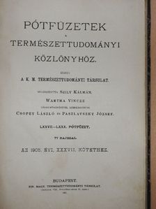 Bartus Adolf - Pótfüzetek a Természettudományi Közlönyhöz 1905-1906. (vegyes számok) (6 db) [antikvár]
