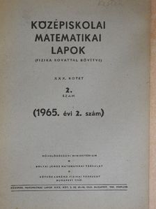 Lőrincz Pál - Középiskolai matematikai lapok 1965/2. [antikvár]