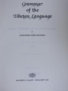 Alexander Csoma de Kőrös - Grammar of the Tibetan Language [antikvár]