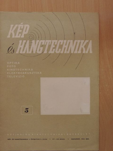 Barna Tamás - Kép- és hangtechnika 1955. december [antikvár]