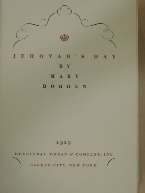 Mary Borden - Jehovah's Day [antikvár]