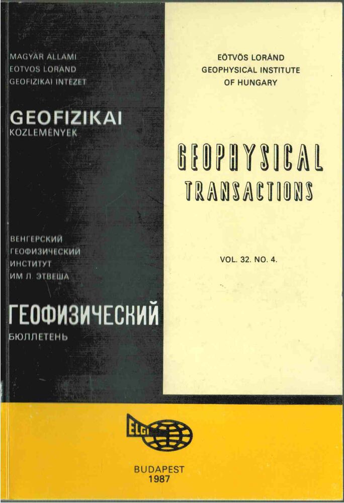 Sz. Kilényi Éva - Geofizikai közlemények vol. 32. no. 4 [antikvár]