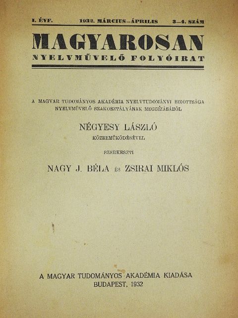 György Lajos - Magyarosan 1932. március-április [antikvár]