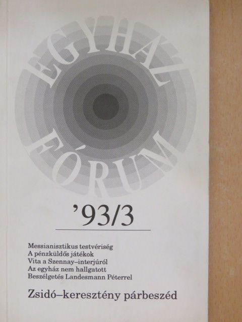 Éliás József - Egyházfórum 1993/3. [antikvár]