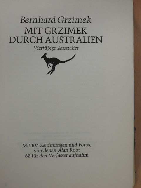 Bernhard Grzimek - Mit Grzimek durch Australien [antikvár]