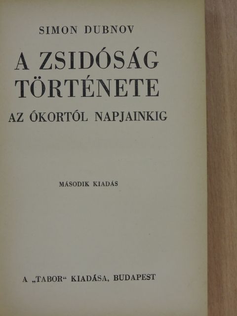 Simon Dubnov - A zsidóság története [antikvár]