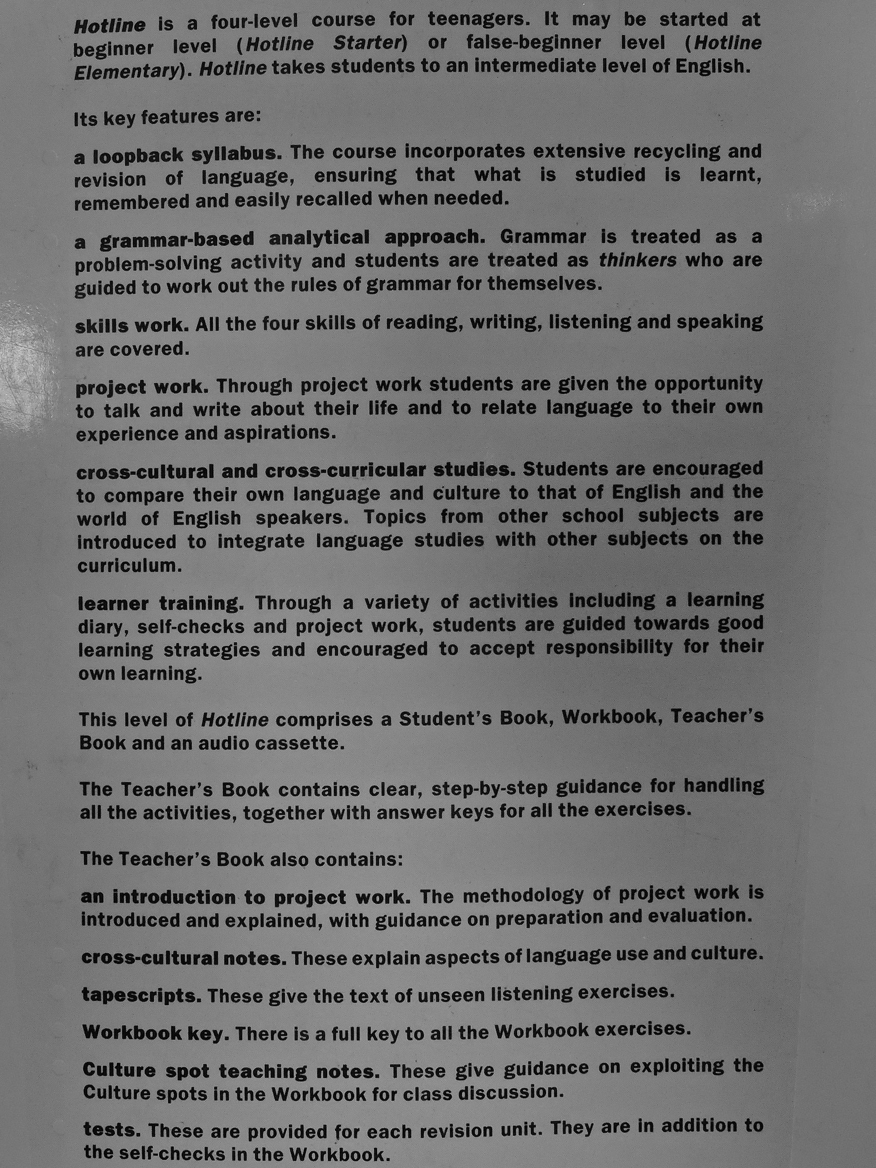 Tom Hutchinson - Hotline - Pre-intermediate - Teacher's Book [antikvár]
