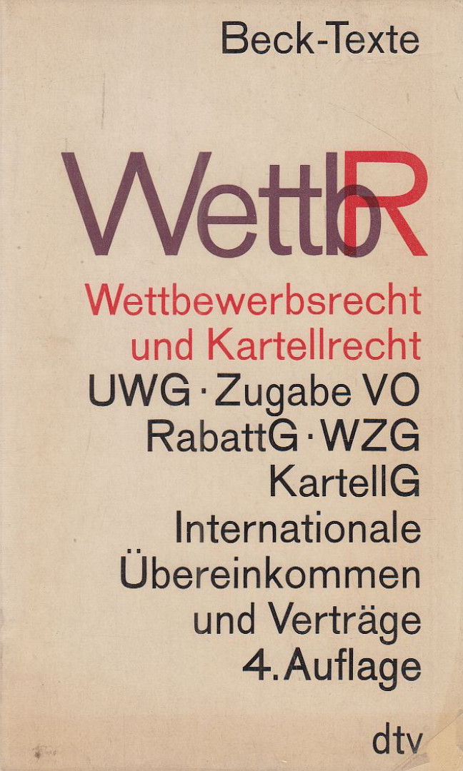 HEFERMEHL, WOLFGANG - Wettbewerbsrecht und Kartellrecht [antikvár]