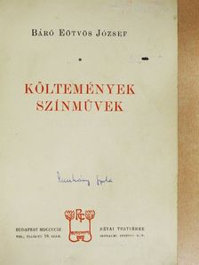 Báró Eötvös József - Költemények és színművek [antikvár]