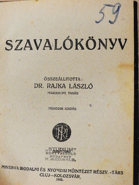 Ady Endre - Szavalókönyv [antikvár]