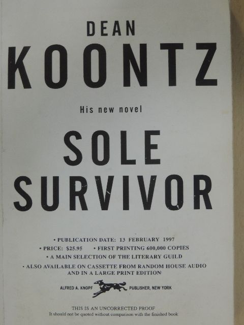 Dean R. Koontz - Sole Survivor [antikvár]
