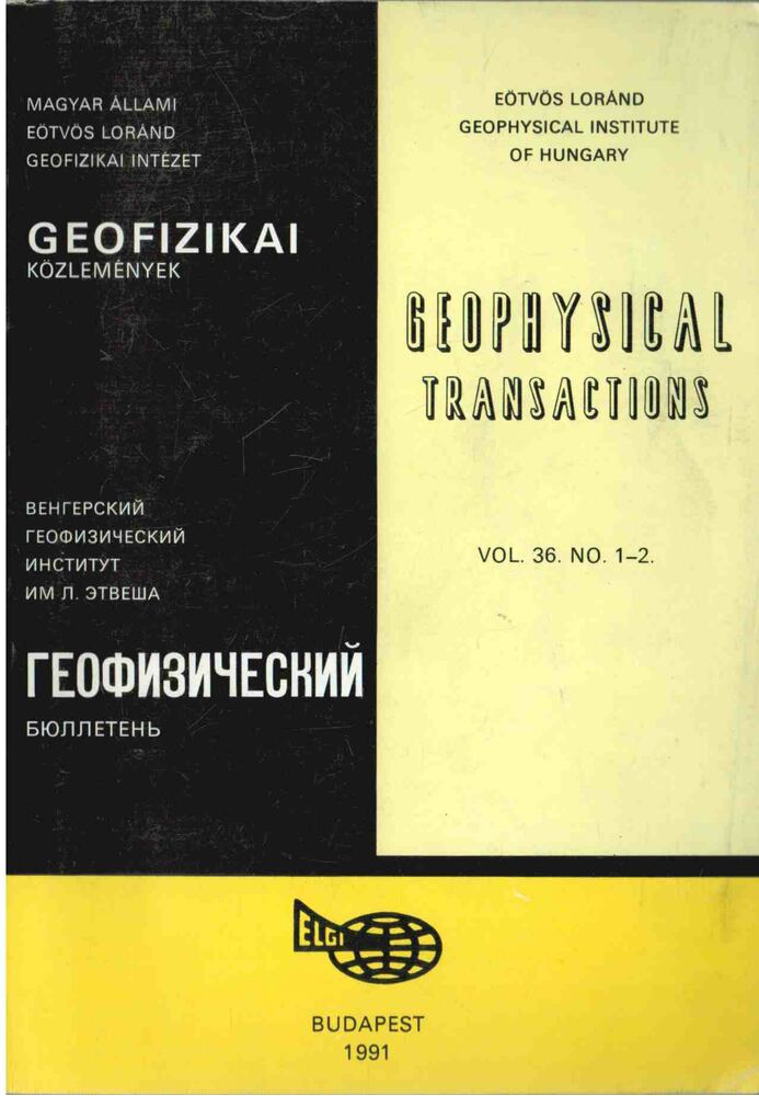 Sz. Kilényi Éva - Geofizikai közlemények vol. 36. no. 1-2 [antikvár]