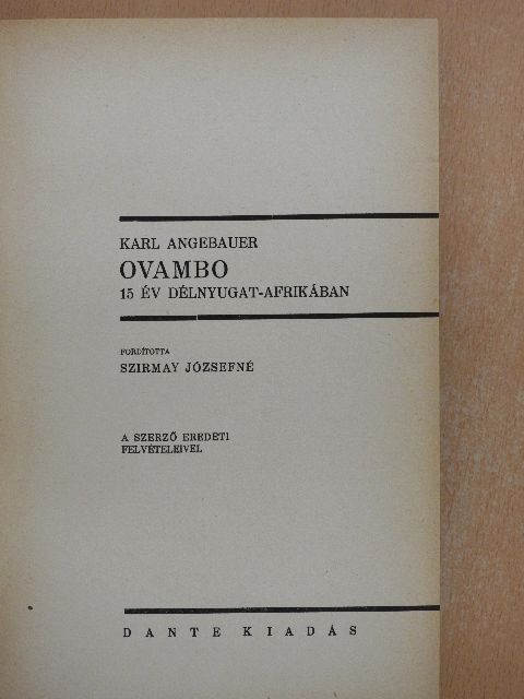 Karl Angebauer - Ovambo [antikvár]