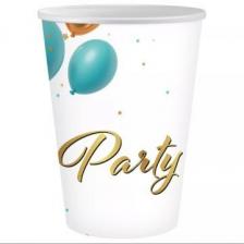 Papírpohár Party" felirattal, 250 ml - 6 db-os