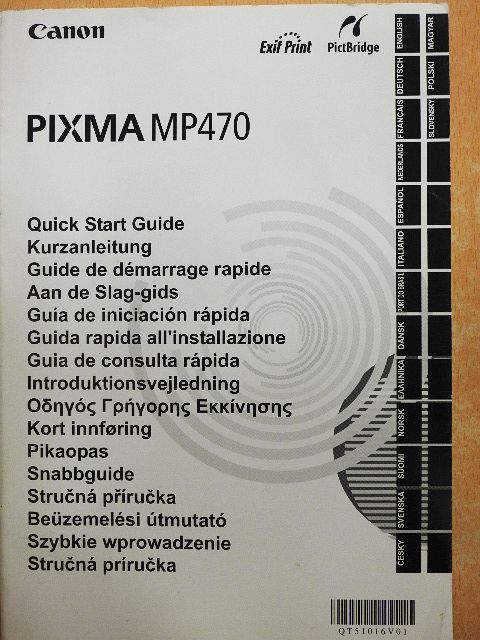 Canon Pixma MP470 - Quick Start Guide [antikvár]