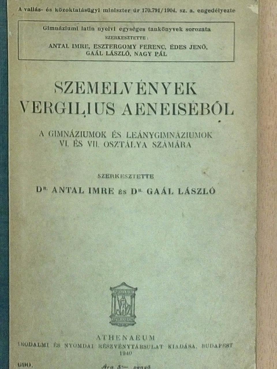 Szemelvények Vergilius Aeneiséből [antikvár]