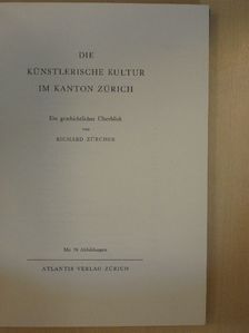 Richard Zürcher - Die künstlerische Kultur im kanton Zürich [antikvár]