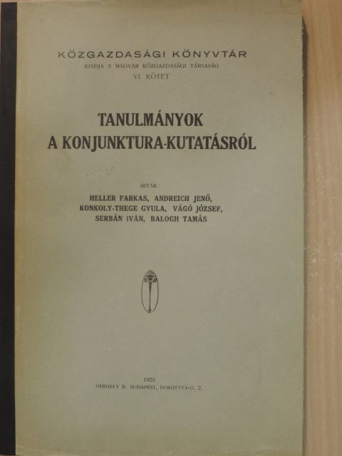 Andreich Jenő - Tanulmányok a konjunktura-kutatásról [antikvár]