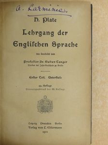 H. Plate - Lehrgang der Englischen Sprache I. (gótbetűs) [antikvár]