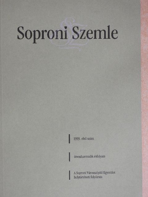Égető Melinda - Soproni Szemle 1999/1. [antikvár]
