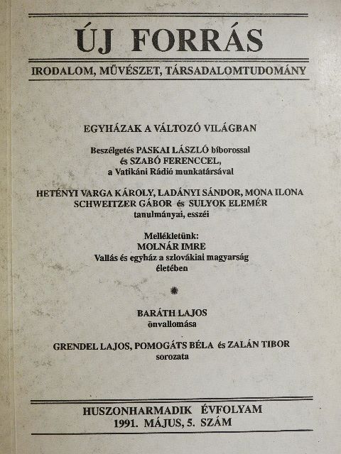 Baráth Lajos - Új forrás 1991. május [antikvár]