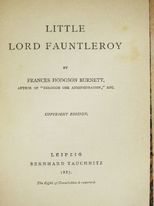 Frances Hodgson Burnett - Little Lord Fauntleroy [antikvár]
