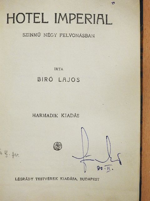 Biró Lajos - Hotel Imperial [antikvár]