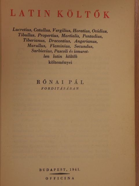 Angerianus - Latin költők [antikvár]
