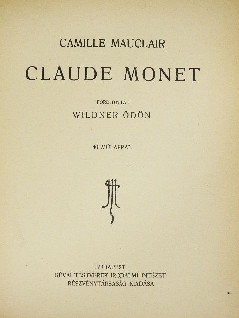 Camille Mauclair - Claude Monet [antikvár]
