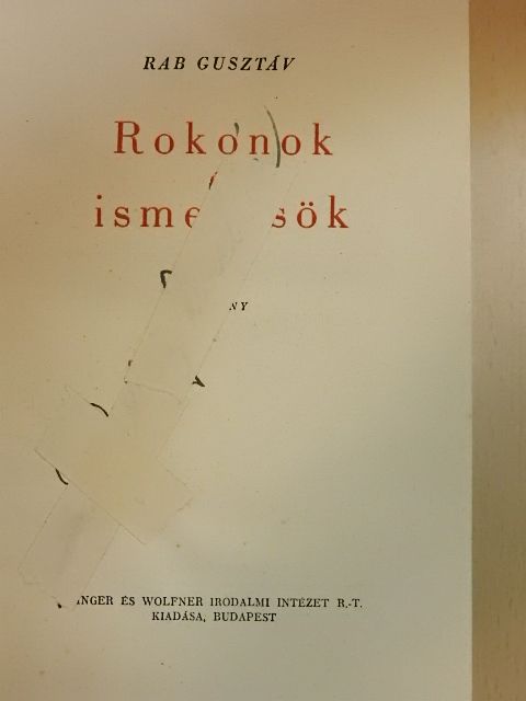 Rab Gusztáv - Rokonok és ismerősök [antikvár]
