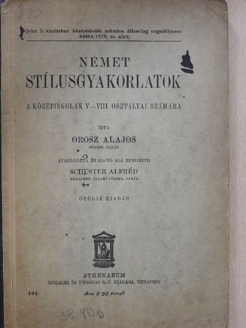 Orosz Alajos - Német stílusgyakorlatok [antikvár]