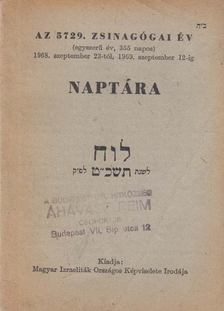 Az 5729. zsinagógai év naptára [antikvár]
