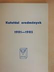 Dr. Avasi Zoltán - Kutatási eredmények 1981-1985 [antikvár]