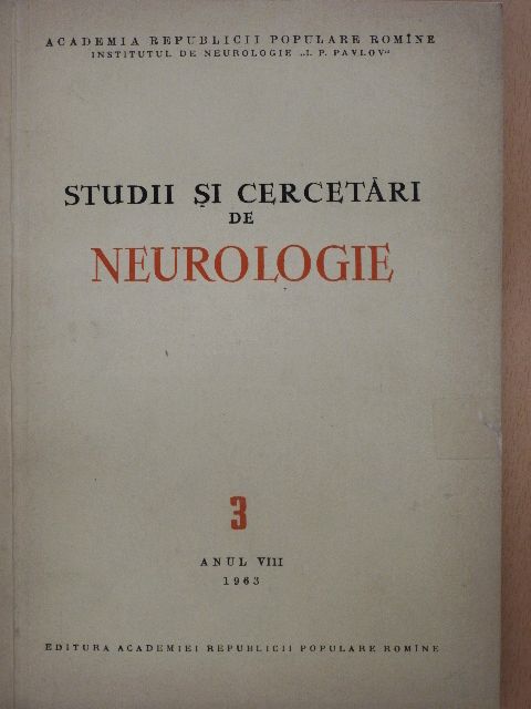 A. Kreindler - Studii si cercetari de Neurologie 3. [antikvár]