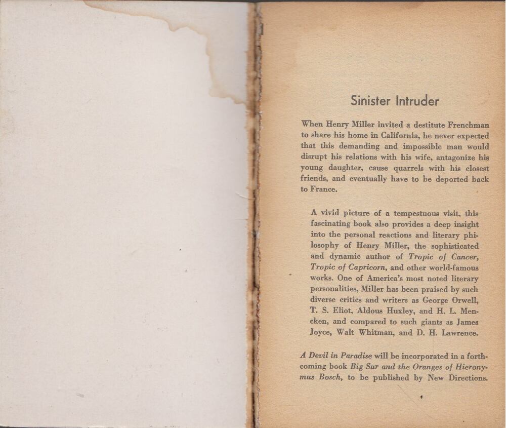 Henry Miller - A Devil in Paradise [antikvár]