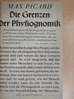 Max Picard - Die Grenzen der Physiognomik [antikvár]