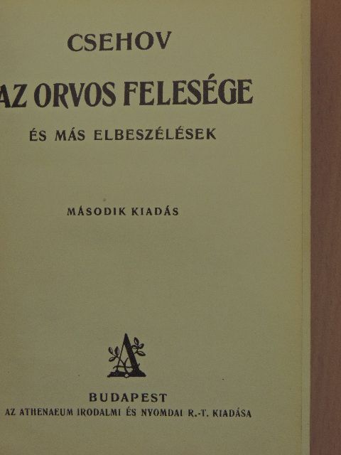 Csehov - Az orvos felesége [antikvár]