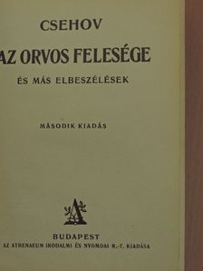 Csehov - Az orvos felesége [antikvár]